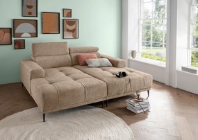 XXXLutz VEĽKÁ POHOVKA, textil, svetlohnedá P & B - Sedačky - 002310041634