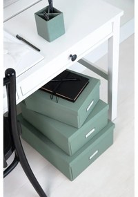 Kartónový úložný box zelenomodrý s vekom 34,5x45x18,5 cm Katrin Canvas Paper Laminate – Bigso