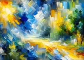 Sklenený obraz - Abstraktný slnečný deň (70x50 cm)