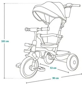 Lionelo - Detská trojkolka BERRY Sivý kameň