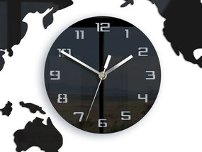 Nástěnné samolepící hodiny Maply 80x40 cm černé