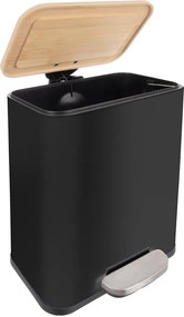 Čierny pedálový odpadkový kôš z nehrdzavejúcej ocele 5 l Black – Orion
