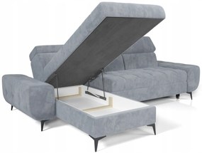 Moderno Meble Tyrkysový rohový gauč s funkciou spania Como na vlnitých pružinách