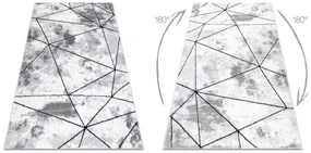Moderný koberec COZY Polygons, geometrický, šedý