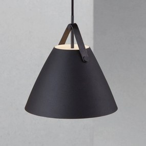 Závesná lampa Strap v čiernej, Ø 27 cm