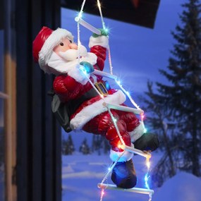 LED svetelná dekorácia Santa Claus na rebríku, 110 cm