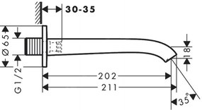 Hansgrohe Vivenis, vaňový výtok, biela matná, HAN-75410700