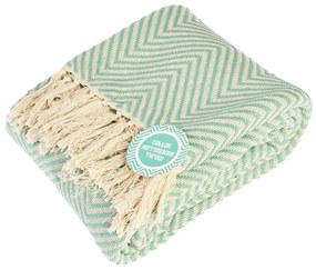 Bavlnená deka v mentolovej farbe 150x235 cm Herringbone – Rex London