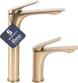 Rea Avalon, vysoká umývadlová batéria h-305, zlatá matná, REA-B2705