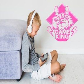Veselá Stena Samolepka Game King Farba: růžová, Veľkosť: 40 x 46 cm