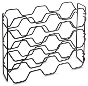 Kovový stojan na víno v čiernej farbe DECO, 43x12x34 cm