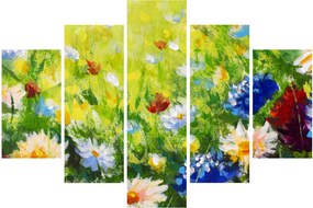 Obraz rozkvitnutej lúky, olejomaľba (150x105 cm)