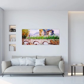 Obraz - Olejomaľba mesta (120x50 cm)