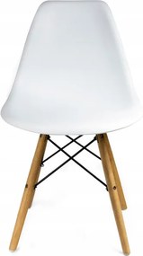 Jedálenská stolička EVA biela / naturálne nohy