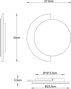 Globo 78393-14 - LED nástenné svietidlo ROJAS LED/14W/230V 3000K