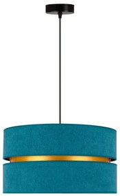 Duolla - Luster na lanku DUO 1xE27/15W/230V pr. 40 cm tyrkysová/zlatá