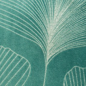 Zelená hrejivá prikrývka so zlatým vzorom lístia ginka 150 x 200 cm