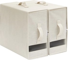 5Five® Úložný box Dressy Plus s ľanovým vzhľadom, béžový, 40,5 x 15,5 x 31,5 cm