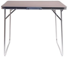 Skladací kempingový stôl hnedá/chróm