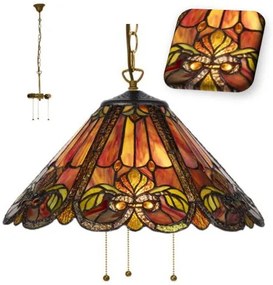Luxusný luster Premium Tiffany vitráž FIRE Ø40 3*E27