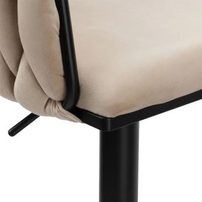 Barová stolička COFTON zamatová, béžová / čierna