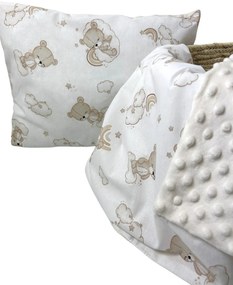 INTERMEDIC SK Set Intermedic do kočíka Teddy/minky krémová 100x75/40x30 cm