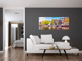 Obraz - Tancujúce domy, Amsterdam (120x50 cm)