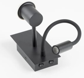 Brilagi - LED Nástenná lampa NUBILA 1xE27/25W/230V+LED/3W čierna/svetlohnedá