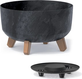 Plastový kvetináč na nožičkách DGRL300LE 28,5 cm - antracit
