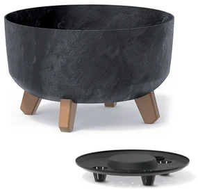 Plastový kvetináč na nožičkách DGRL300LE 28,5 cm - antracit