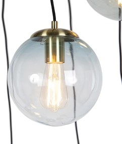 Inteligentné závesné svietidlo mosadzné 7-svetiel Vrátane WiFi ST64 - Pallon