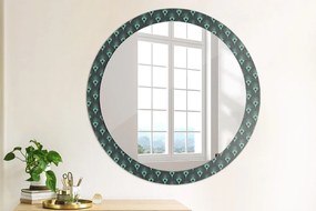 Okrúhle dekoračné zrkadlo s motívom Kvetinový vzor fi 90 cm