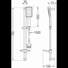 Mexen sprchový set DB54, čierna/chróm, 785544584-17