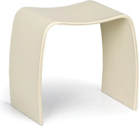Drevená stolička BENTWOOD II, syntetická koža, krémová