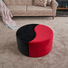 Taburet Alis Puf Red and Black