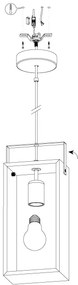 Eglo 43413 - Luster na lanku FAMBOROUGH 1xE27/40W/230V