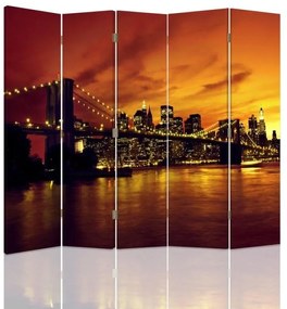 Gario Paraván Brooklynský most a Manhattan pri západe slnka Rozmery: 180 x 170 cm, Prevedenie: Klasický paraván