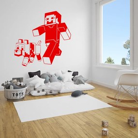 Veselá Stena Samolepka Minecraft so psom Farba: červená, Veľkosť: 100 x 97 cm