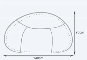 INTERMEDIC SK - Sedací vak MAXI 140x70 cm | extra veľký vak na sedenie a ležanie, 570 l Farba: E06 - Červená (ekokoža)