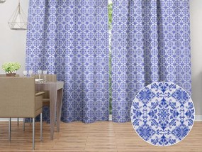 Biante Dekoračný záves TF-118 Modro-biely vzor Maroko 140x210 cm