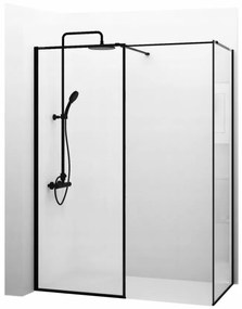 Rea - Bler sprchový kút 70x100cm, 8mm číre sklo, čierny profil, KOMPL-BLER070100