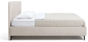 Béžová čalúnená dvojlôžková posteľ s roštom 160x200 cm Noira Slim – Bonami Selection