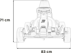 Ramiz Motokára na batérie Fast 3 Drift pre deti Červená + funkcia Drift + motory 2x150W + rádio LED + pásy