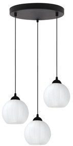 Závesné svietidlo Costa, 3x biele sklenené tienidlo, b, o