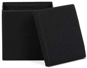 Autronic BONTEC Taburet s úložným priestorom, čierna, látka, TAB-461 BK2 Farba: Čierna