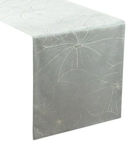 Dekorstudio Elegantný zamatový behúň na stôl BLINK 18 strieborný Rozmer behúňa (šírka x dĺžka): 35x140cm