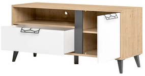 TV stolek Moet 24 120 cm ořech americký Jackson/bílý/grafit
