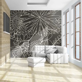 Artgeist Fototapeta - Black and white floral background Veľkosť: 200x154, Verzia: Premium