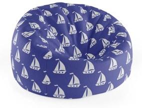 Sablio Sedací vak Cocoon Biele lode - 75 x 45 x 35 cm