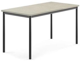 Stôl SONITUS, 1400x700x720 mm, linoleum - svetlošedá, antracit